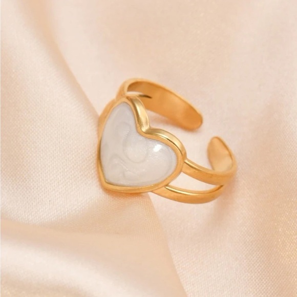 Heart decor adjustable ring - Picture 4 of 5